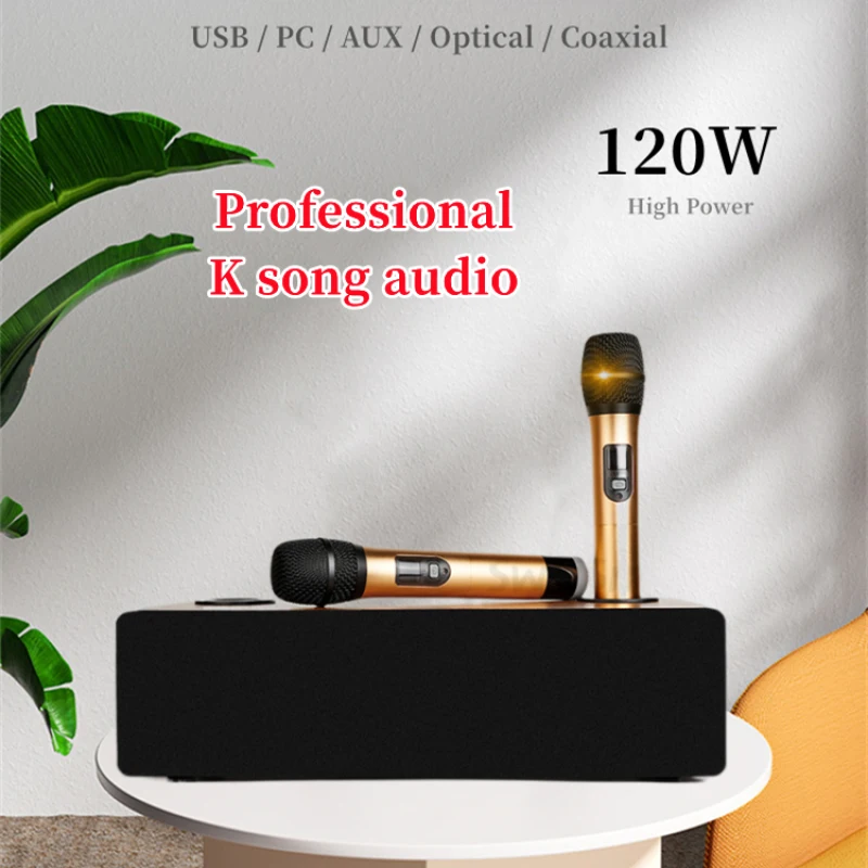 120 W Profesjonalny System Karaoke Audio Zestaw UHF Ręczny Mikrofon Bezprzewodowy Głośnik Bluetooth Dla Wieczorne Spotkania Domowy TV Kino Obraz 0