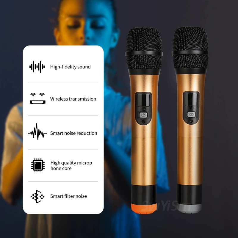 120 W Profesjonalny System Karaoke Audio Zestaw UHF Ręczny Mikrofon Bezprzewodowy Głośnik Bluetooth Dla Wieczorne Spotkania Domowy TV Kino Obraz 4