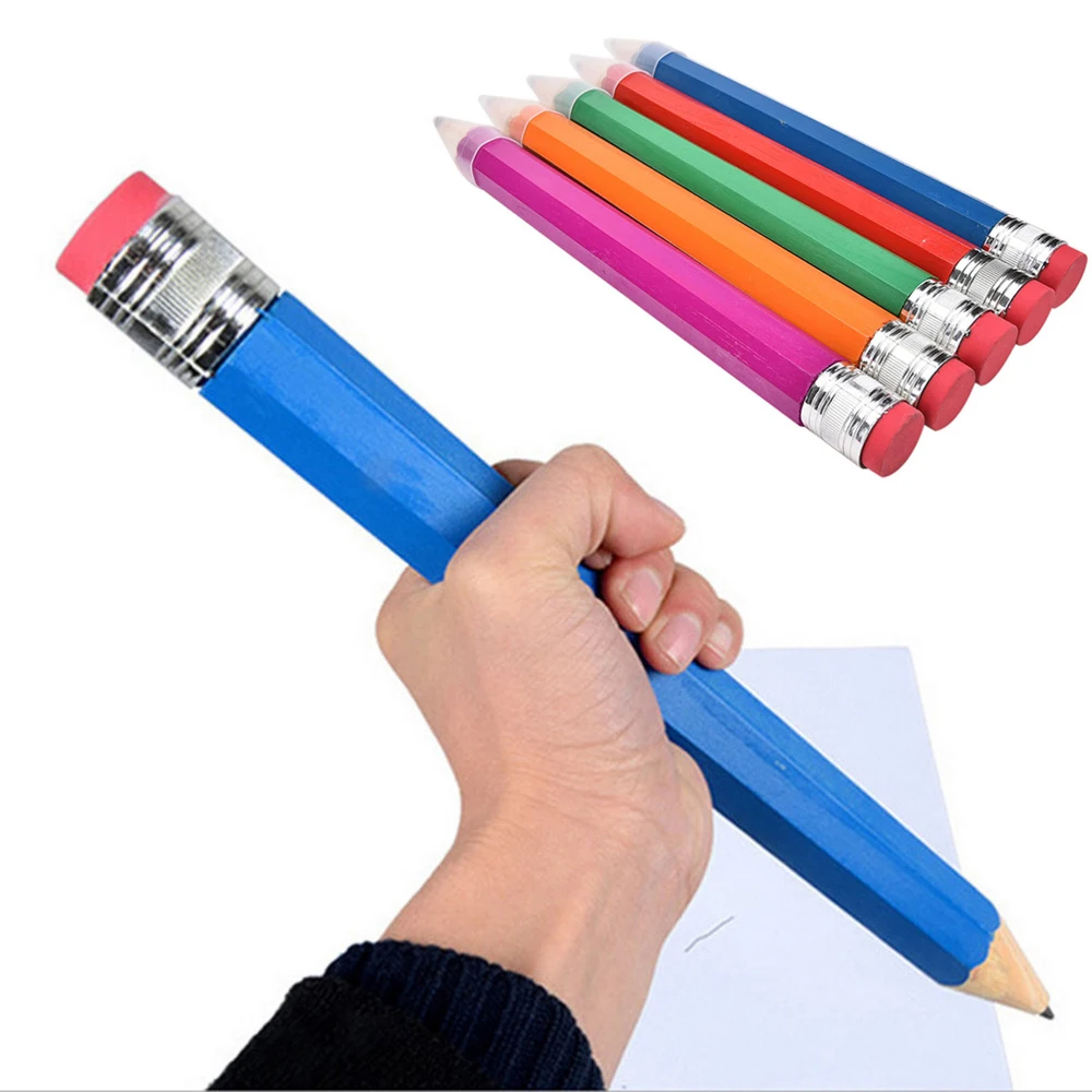 1szt 35 cm Drewniany Kolorowy Ręcznie Ogromny Ołówek Długopis Mark Malarstwo Szkolne Papiernicze Studenckie Papeterii Prezent Obraz 0