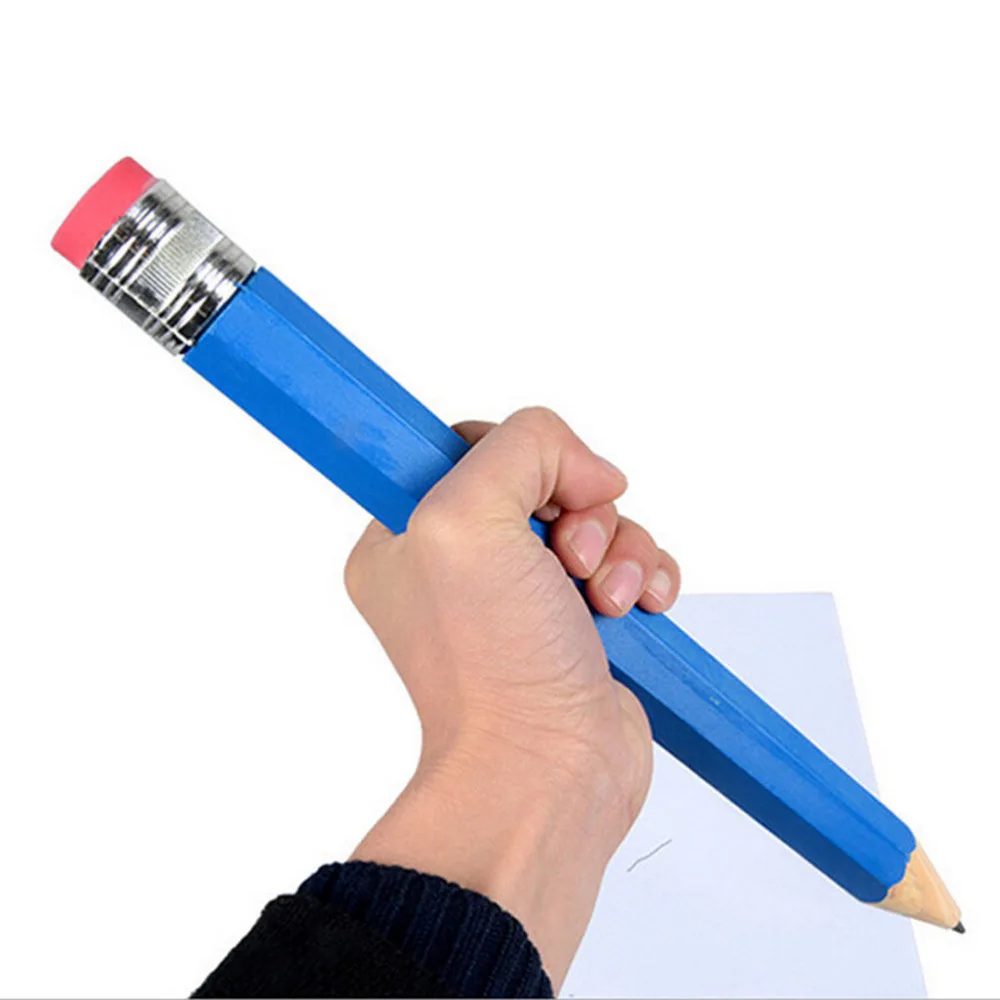 1szt 35 cm Drewniany Kolorowy Ręcznie Ogromny Ołówek Długopis Mark Malarstwo Szkolne Papiernicze Studenckie Papeterii Prezent Obraz 1