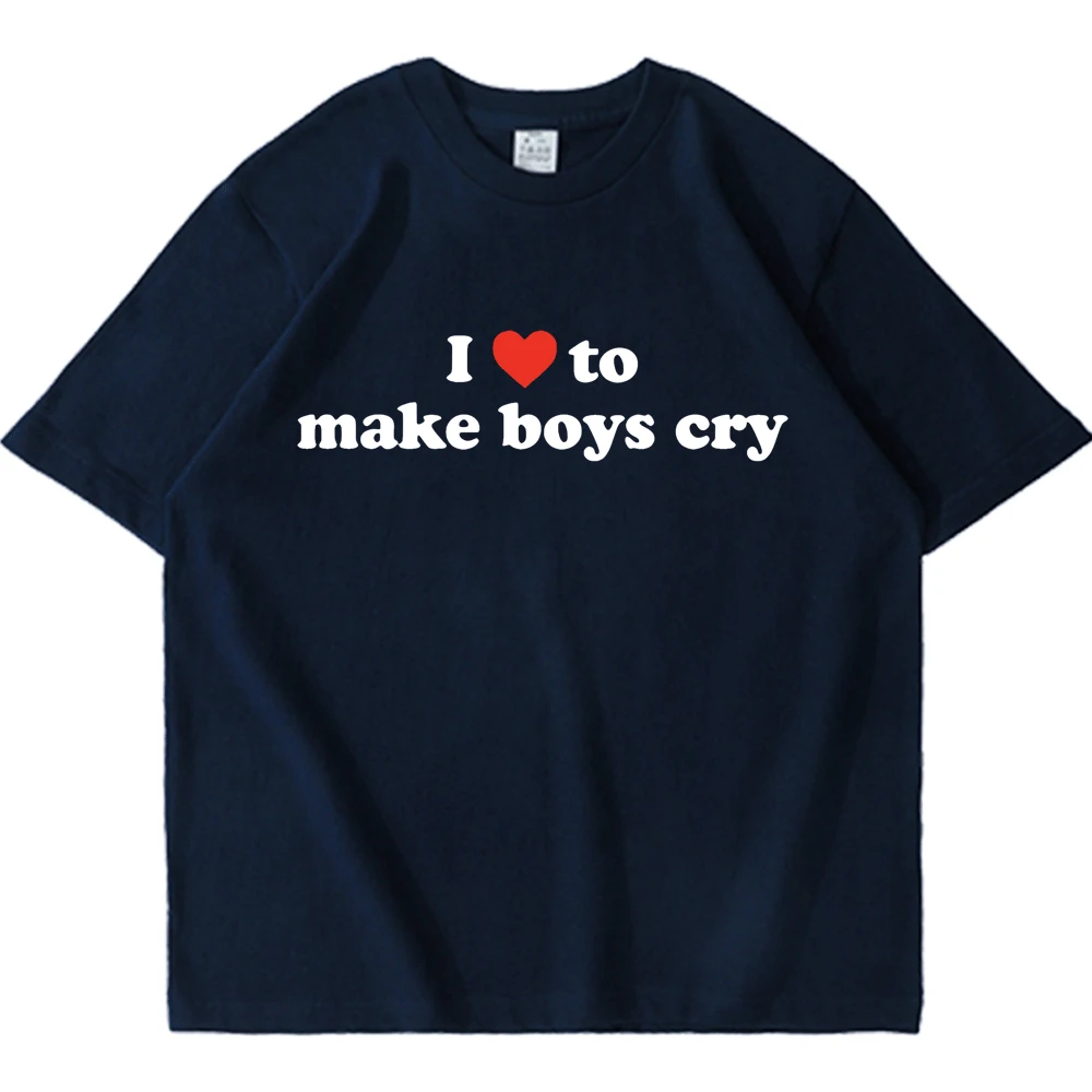 Kocham zmuszać chłopca Płakać, t-Shirty z word nadrukiem Dla mężczyzn i Kobiet, t-Shirt ze 100% bawełny, z Krótkim Rękawem, Koszulka w stylu Harajuku, оверсайз Obraz 4