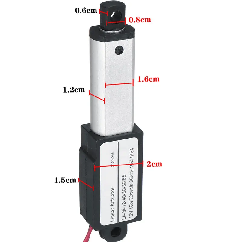 Stop aluminium 40N 30 mm Skok Mikro Napędy Liniowe napęd Liniowy prądu stałego 12 v Elektryczny Mini silnik liniowy 30 mm/s. 15 mm/s. 9,5 mm/s. Obraz 1